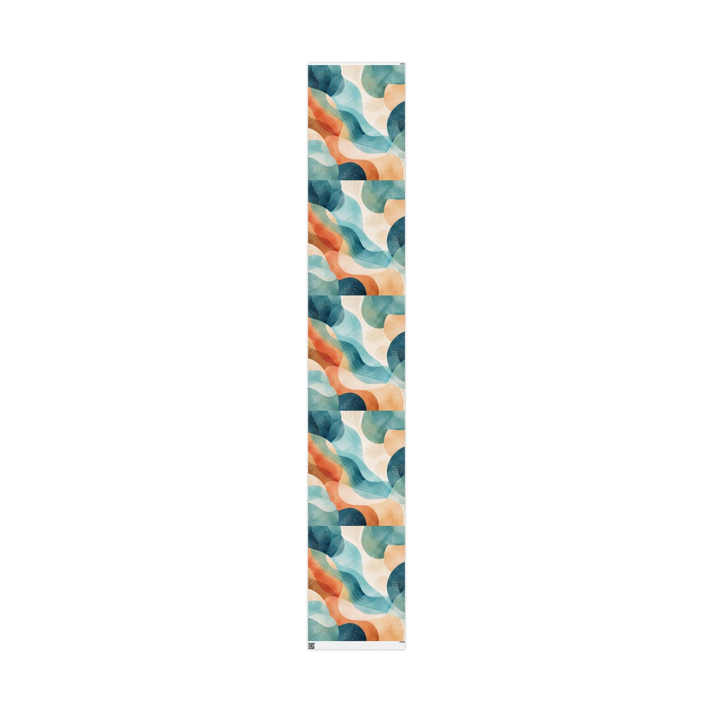 Abstract Wave Wrapping Paper Roll — Teal & Coral Modern Gift Wrap