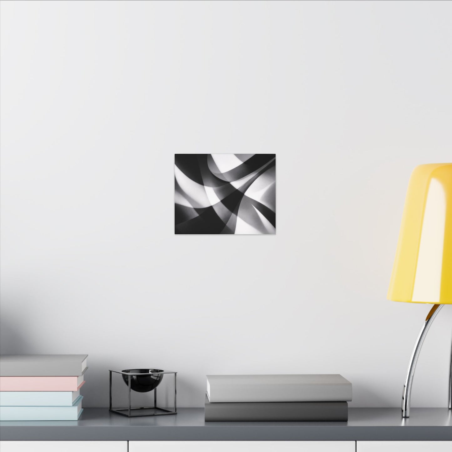 Abstract Black and White Swirl Matte Canvas