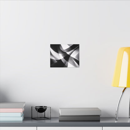 Abstract Black and White Swirl Matte Canvas