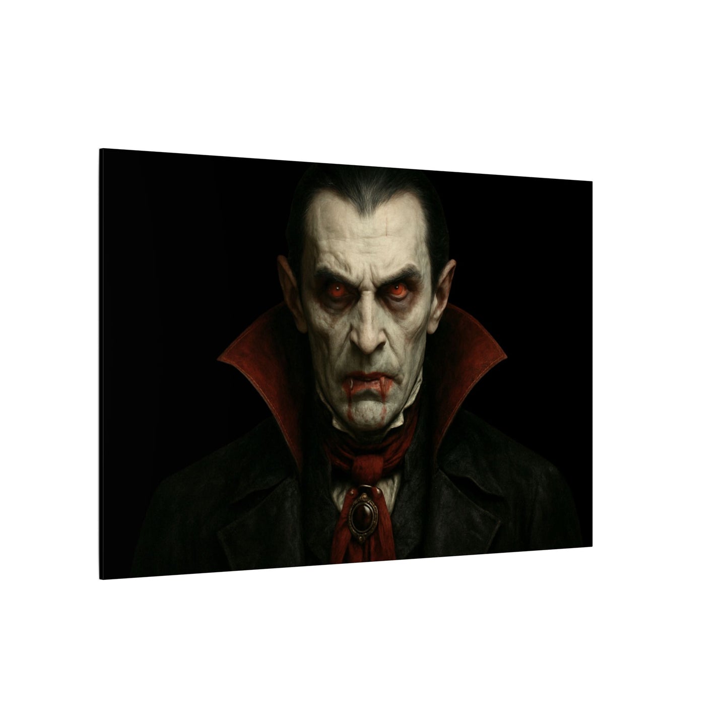 Vampire Portrait Canvas Wall Art – Gothic Dracula Matte Stretched Print
