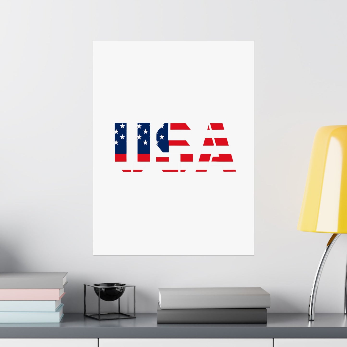 USA Patriotic Wall Art Poster, Red White Blue Home Decor, Fourth of July Decoration, American Flag Art, Independence Day Gift
