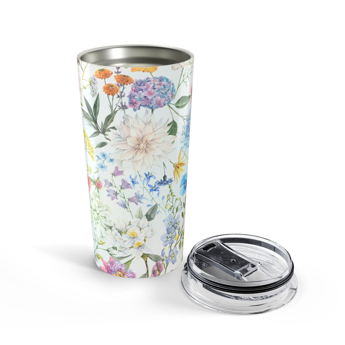 Pastel wildflower watercolor 20oz insulated stainless steel tumbler