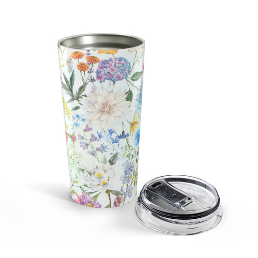 Pastel wildflower watercolor 20oz insulated stainless steel tumbler