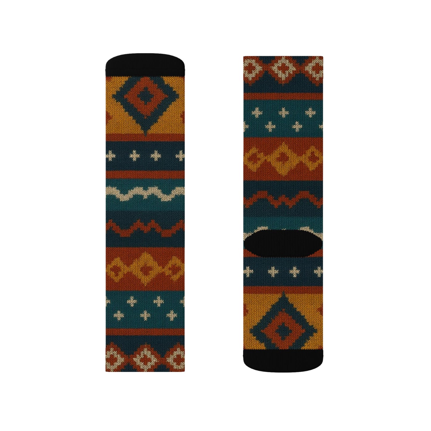 Southwestern Aztec Pattern Socks | Tribal Geometric Printed Socks