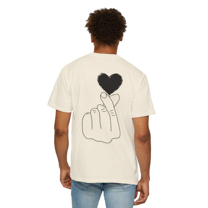 Unisex Garment-Dyed T-Shirt with Heart Design | Casual Trendy Wear for All Occasions