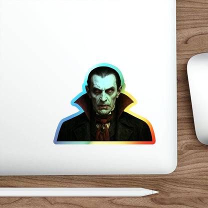 Holographic Dracula Stickers, Die-cut Stickers for Halloween, Skateboard Stickers, Vinyl Stickers, Cool Decorative Stickers