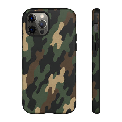 Camouflage tough phone case by Printify with rugged camo design, protective cover for smartphone, durable and stylish.