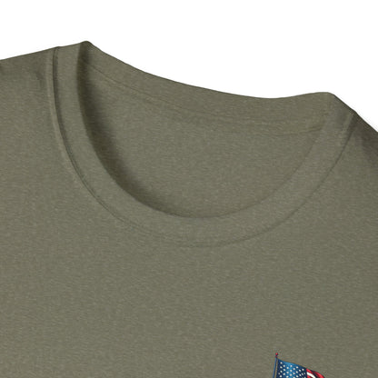 Patriotic Unisex Softstyle T-Shirt, American Flag Tee, USA Pride Shirt, Perfect for Independence Day, Casual Wear - TRV