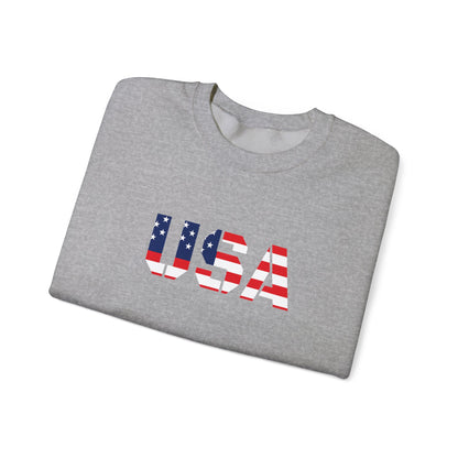 USA Flag Unisex Crewneck Sweatshirt, Cozy Apparel, Casual Wear, Independence Day Gift, Americana Style