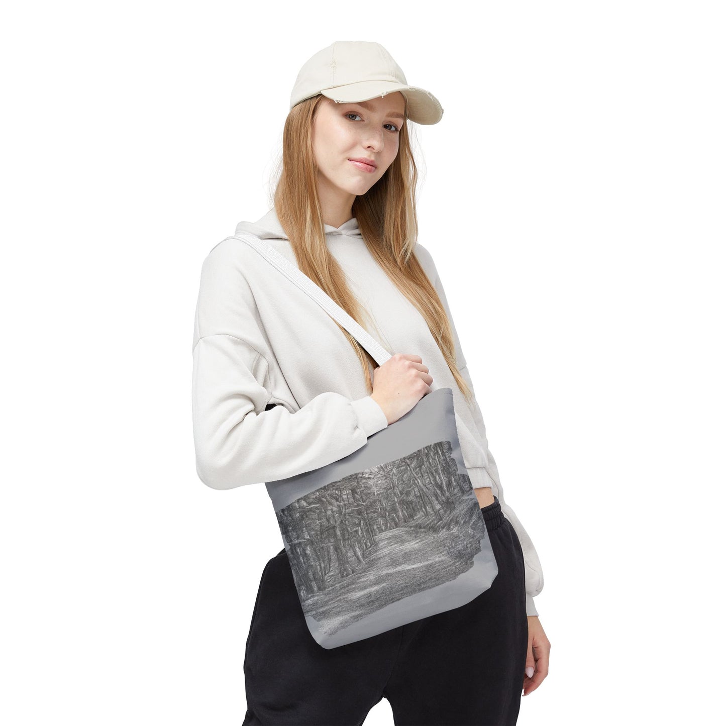 Scenic Path Tote Bag, Reversible Tote, Eco-Friendly Shopper, Outdoor Adventure Bag, Gift for Nature Lovers, Stylish Carryall - TRV