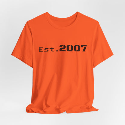 Vintage printify Est. 2007 T-shirt with classic logo design, comfortable cotton fabric, and casual fit.