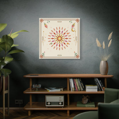 Boho Sun Mandala Matte Canvas