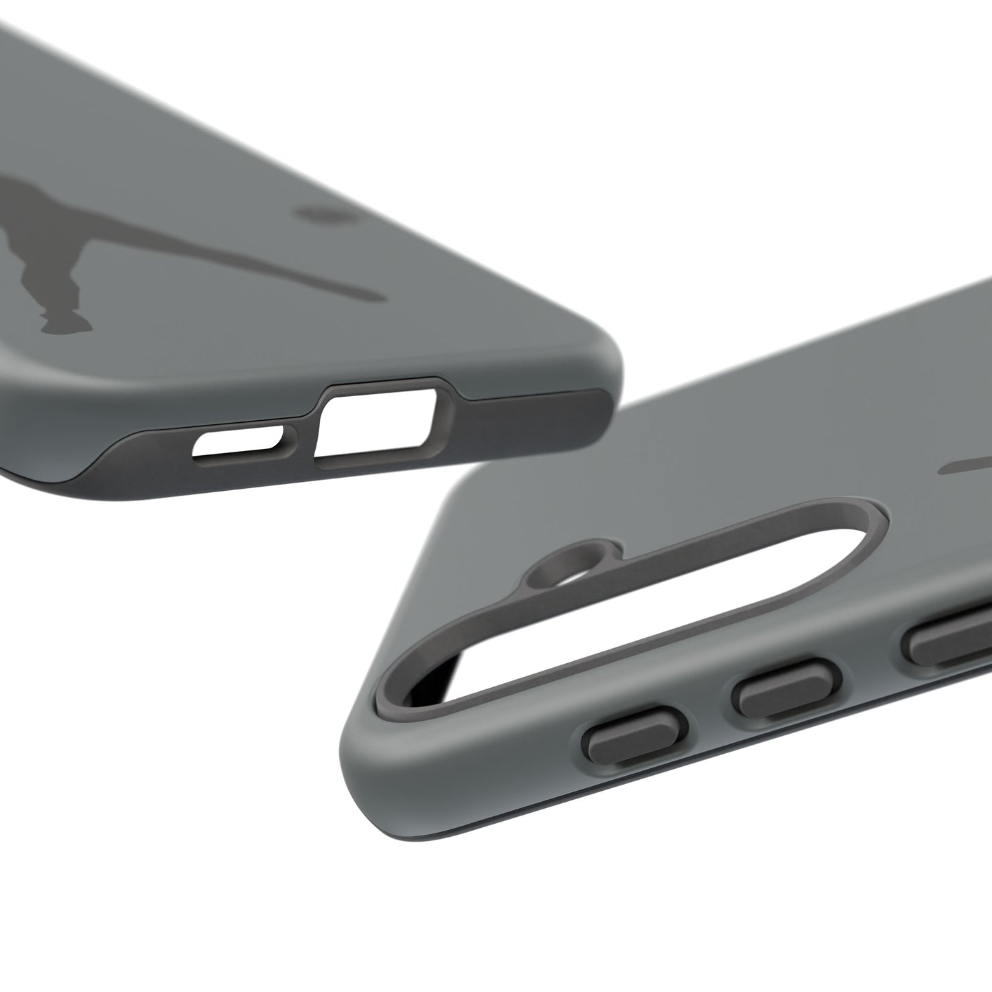 Black baseball silhouette tough phone case for iPhone by Printify, featuring sporty protective design.