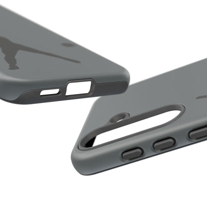 Black baseball silhouette tough phone case for iPhone by Printify, featuring sporty protective design.