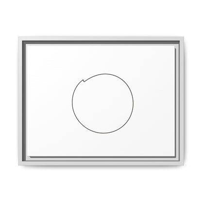 Framed matte canvas wall art featuring a minimal circular line design, designed by Printify for modern home decor.