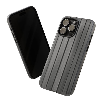 Ribbed metal texture iPhone phone case by Printify, tough protective cover with durable design for iPhone models.