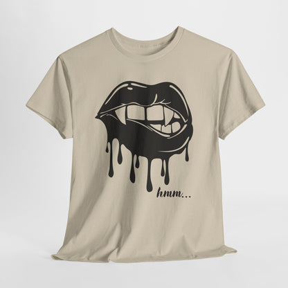 Edgy Graphic Tee - Dripping Lips Design - Unisex Heavy Cotton Tee