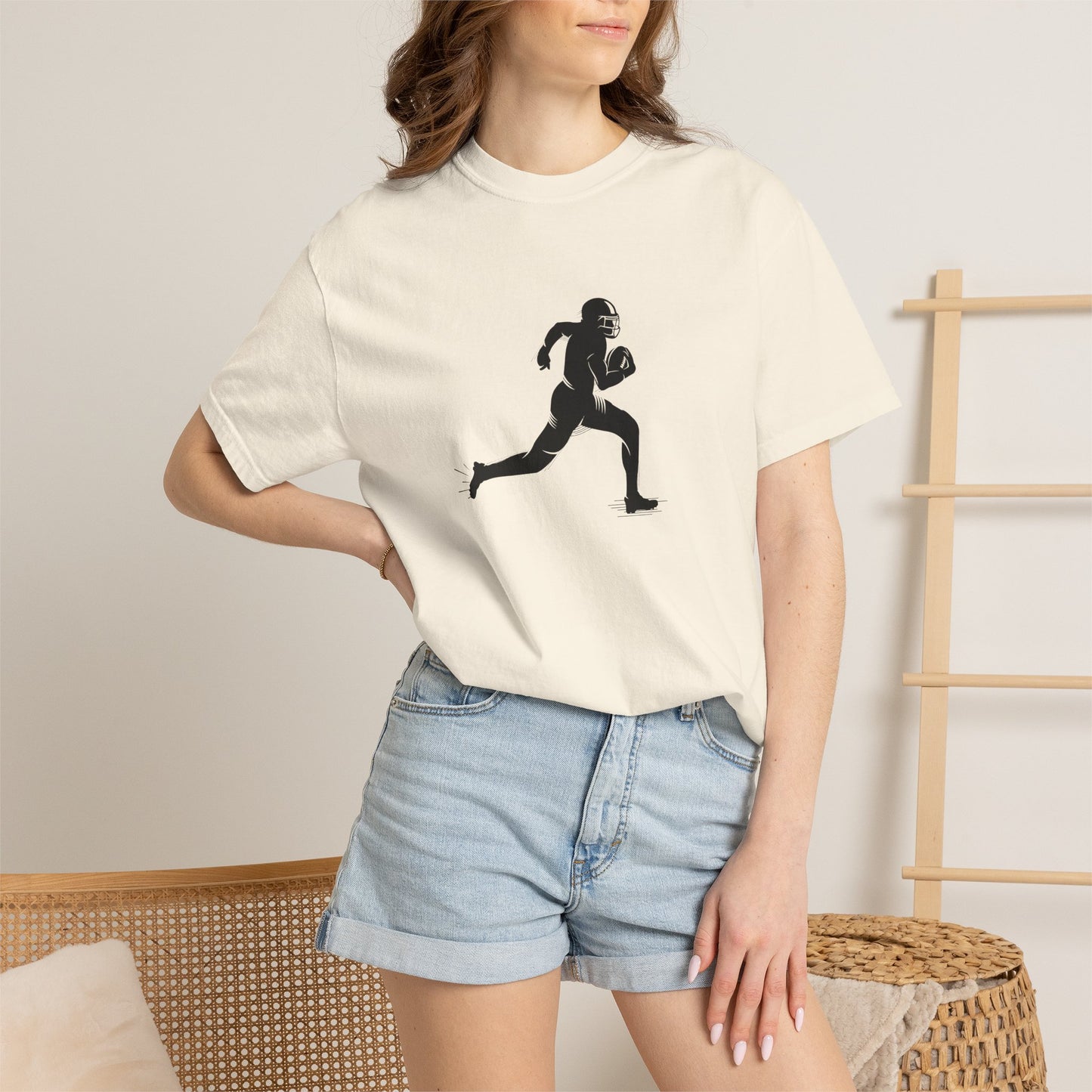 Football Player Graphic Unisex T-Shirt, Casual Sports Tee, Gift for Athletes, Workout Shirt, Everyday Wear, Unique Running Apparel