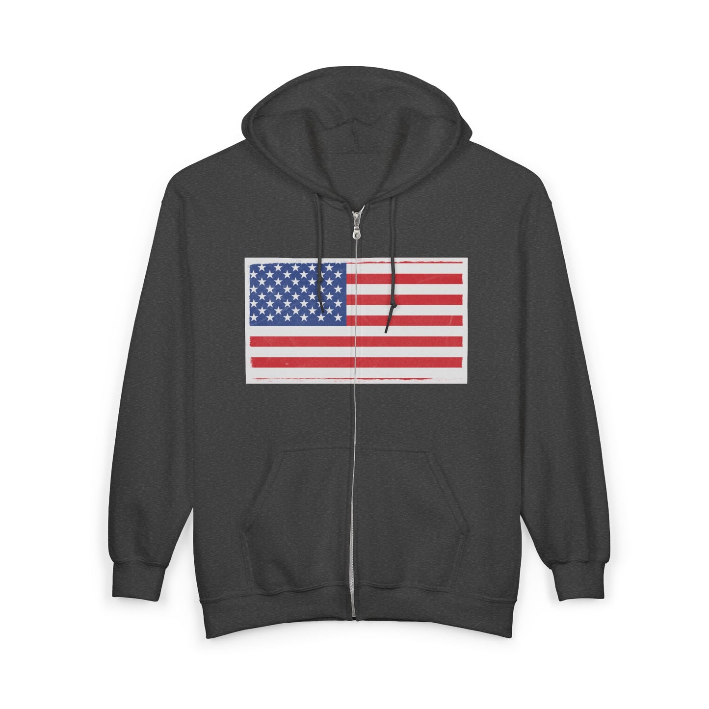 American Flag Graphic Full Zip Hoodie | Unisex Sweatshirt for Patriotic Holidays, Fourth of July, Independence Day, Gifts, Casual Wear