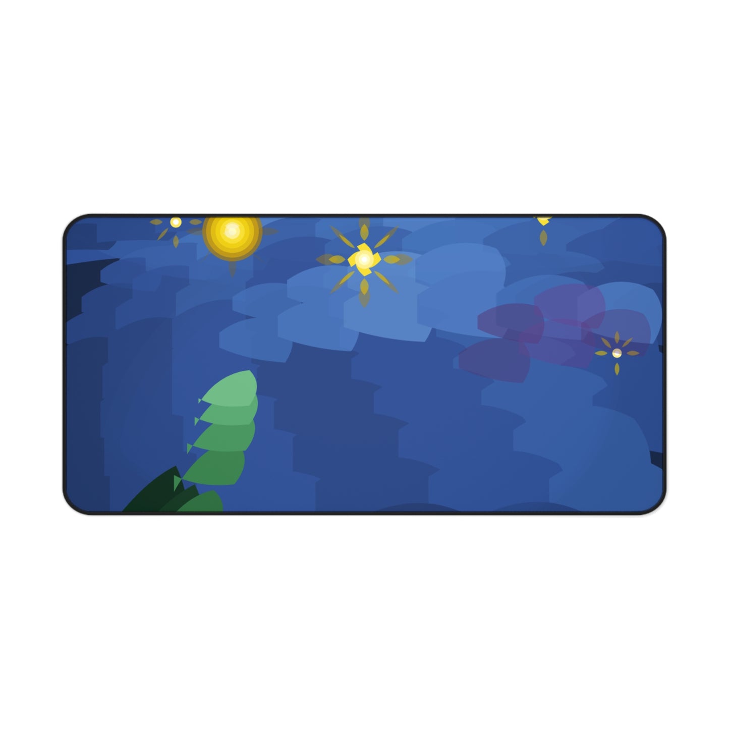 Starry Night Impasto Vortex Desk Mat | Van Gogh Style Brushstroke Design