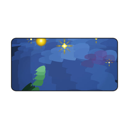Starry Night Impasto Vortex Desk Mat | Van Gogh Style Brushstroke Design