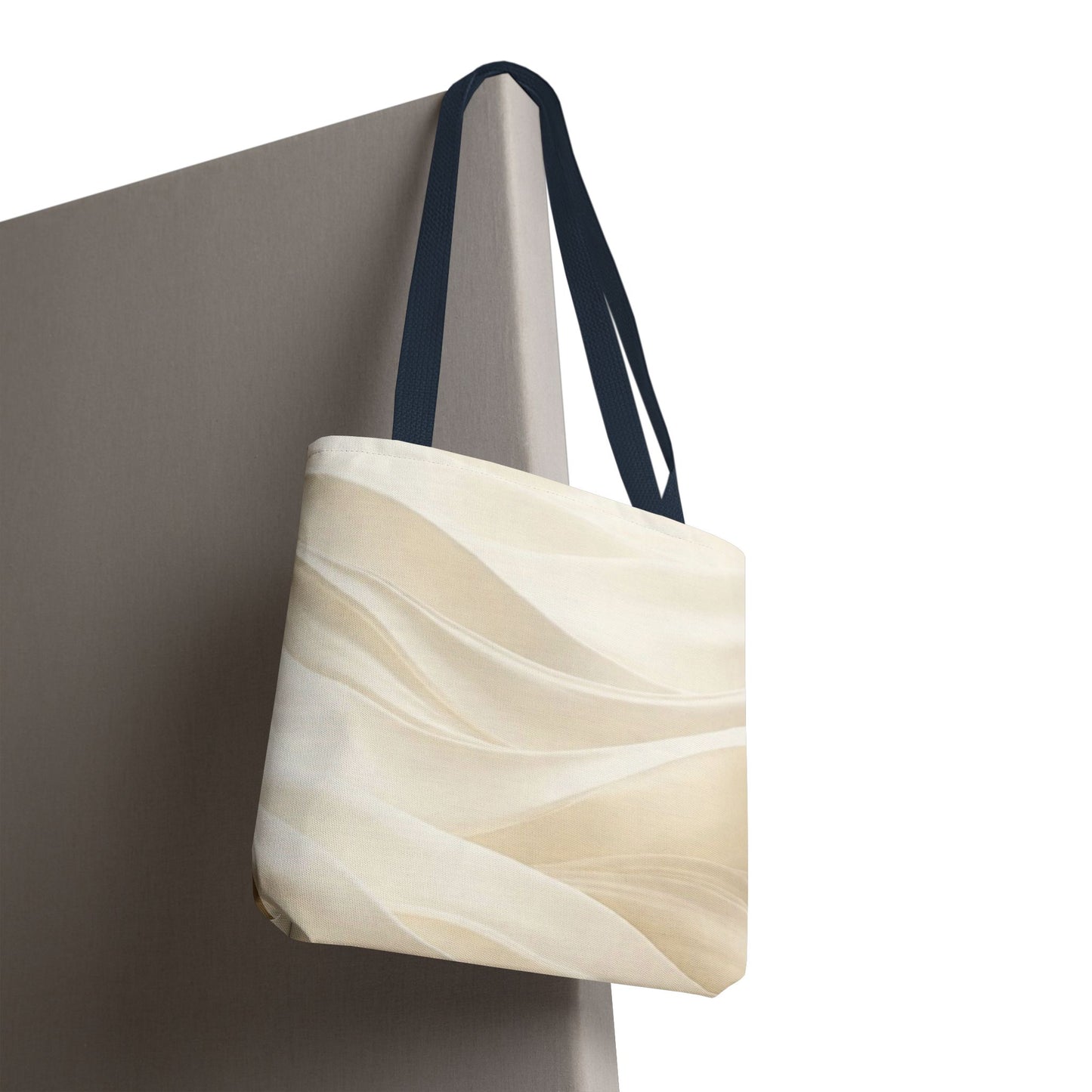 Cream Abstract Waves Tote Bag | Neutral Swirl Pattern