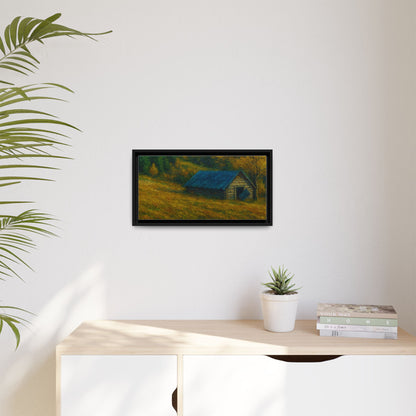 Framed Matte Canvas Print, Rustic Artwork, Farmhouse Decor, Nature Wall Art, Gift for Home, Autumn Decor, Landscape Painting