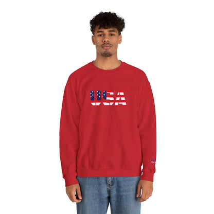 USA Flag Unisex Crewneck Sweatshirt, Cozy Apparel, Casual Wear, Independence Day Gift, Americana Style