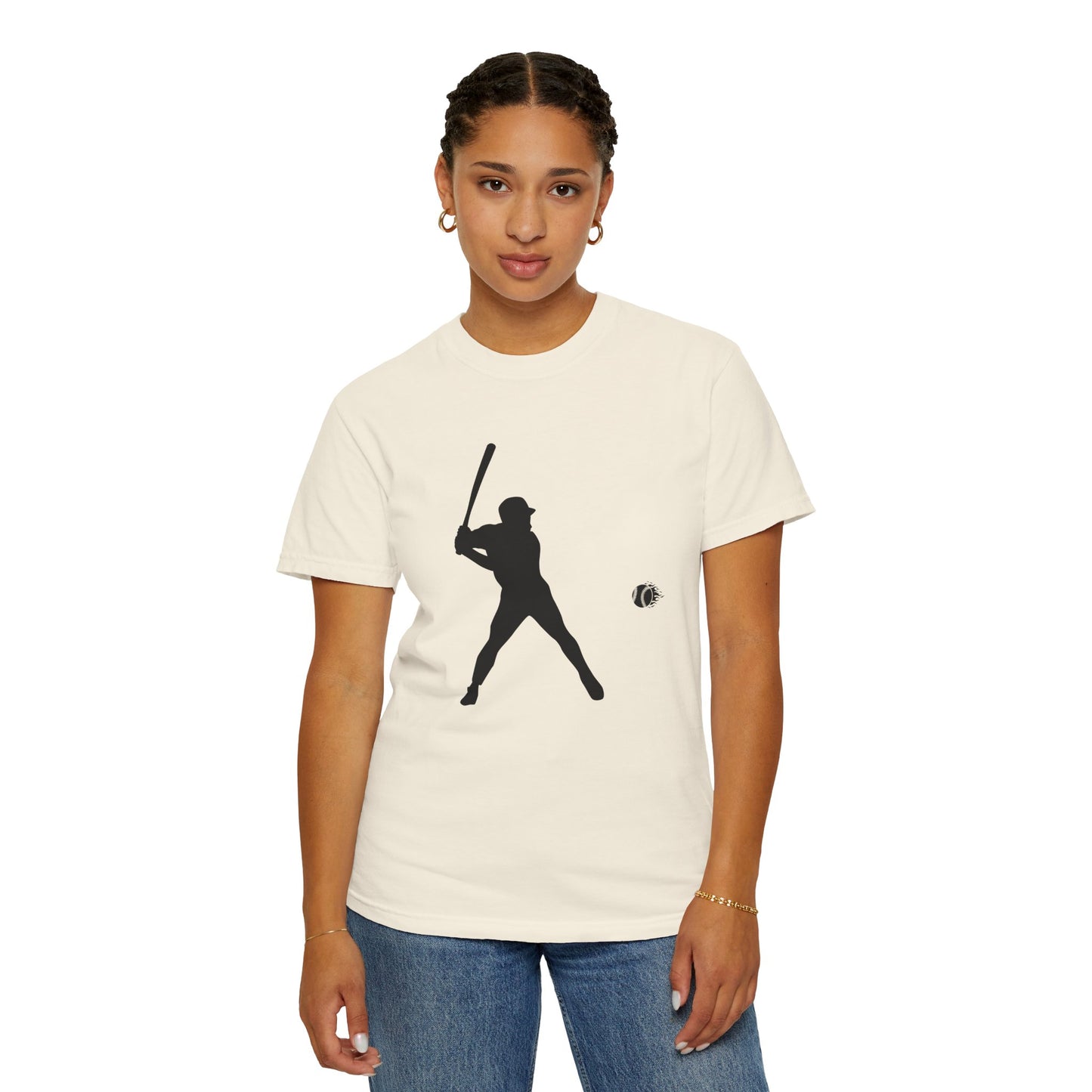 Unisex Baseball Silhouette Tee, Casual Wear, Sports Fan Apparel, Gift for Athletes, Summer Outing Outfit, Soft Cotton Shirt