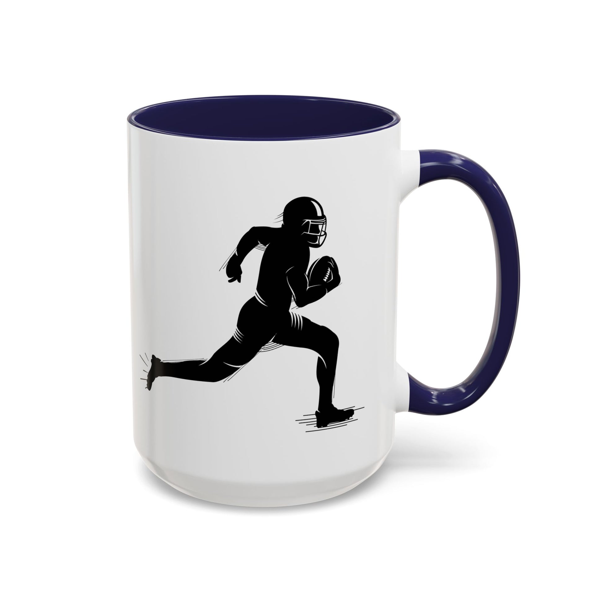 Football Player Themed Accent Coffee Mug, Sports Fan Gift, Unique Mug for Athletes, Coffee Lover, Game Day Essential - TRV
