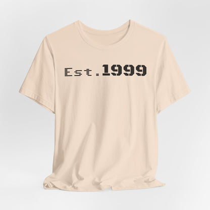 Est. 1999 Unisex Jersey Tee - Casual Birthday Gift, Vintage Style Shirt, Year Established Tee, Customizable Apparel, Unisex Gift