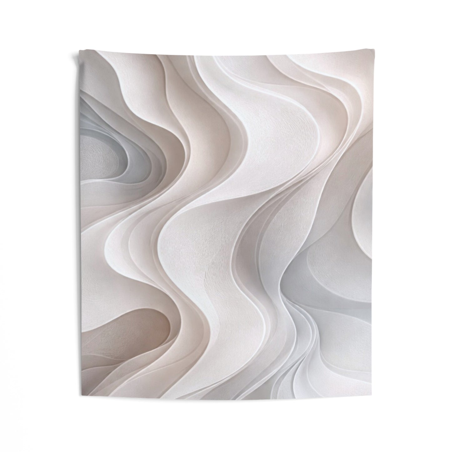 Abstract Neutral Wave Tapestry — Modern Minimalist Wall Art