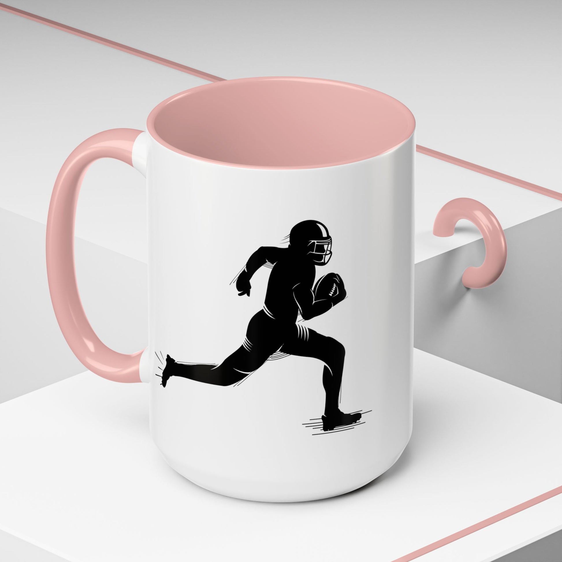 Football Player Themed Accent Coffee Mug, Sports Fan Gift, Unique Mug for Athletes, Coffee Lover, Game Day Essential - TRV
