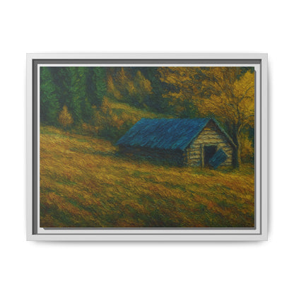 Framed Matte Canvas Print, Rustic Artwork, Farmhouse Decor, Nature Wall Art, Gift for Home, Autumn Decor, Landscape Painting