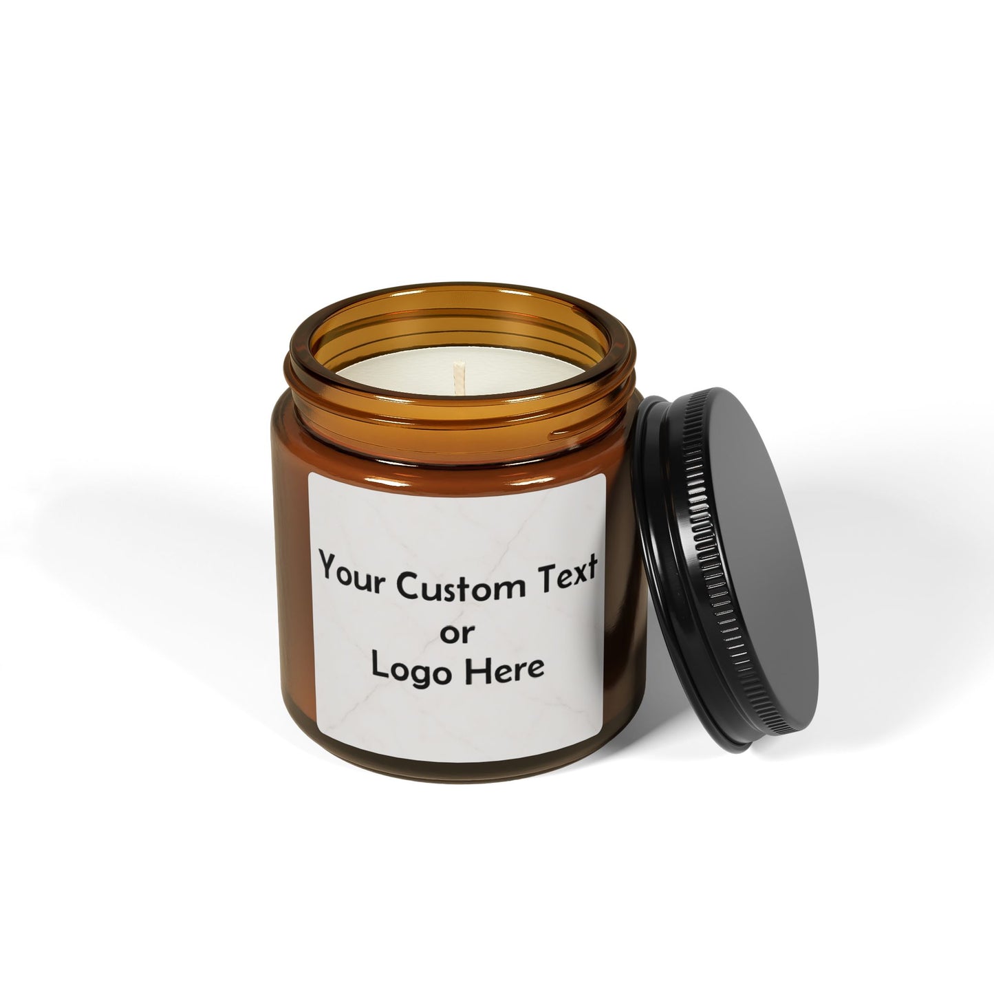 Custom Amber Soy Candle — Personalized Scented Jar (Multi-Size)