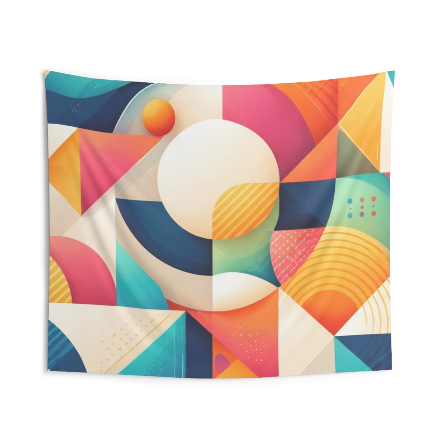 Geometric Colorblock Wall Tapestry — Retro Modern Abstract Decor
