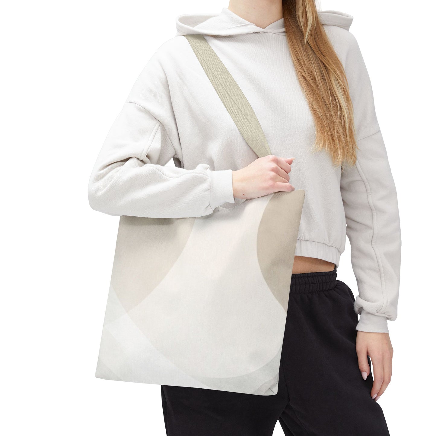 Neutral Abstract Geometric Tote Bag | Minimal Beige Shapes
