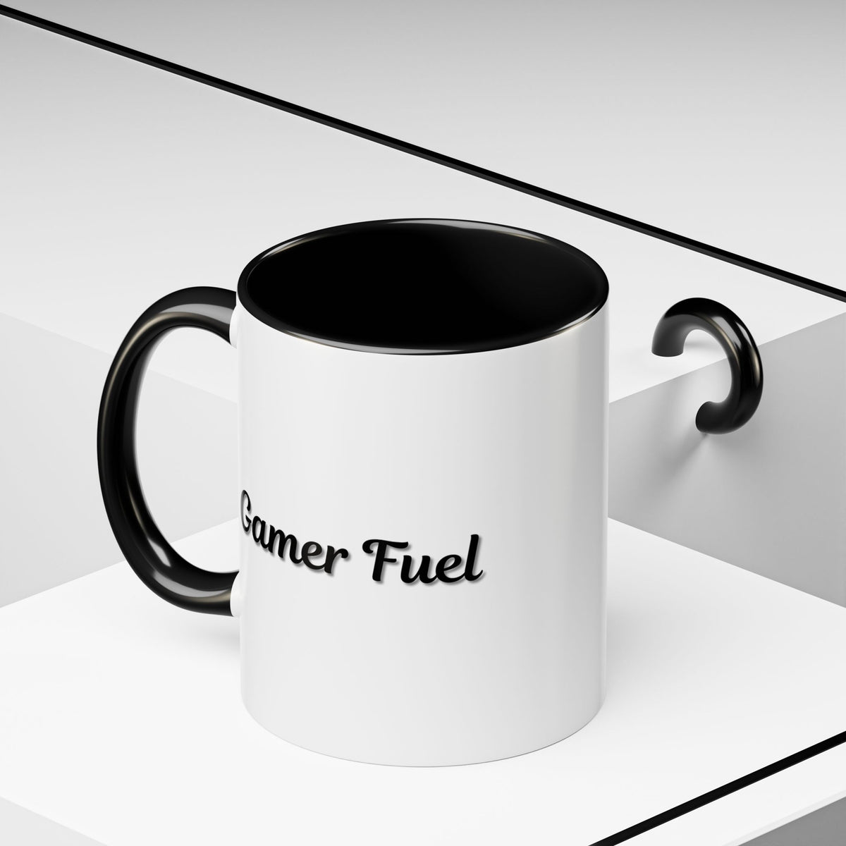 Printify Gamer Fuel coffee mug, 11oz accent mug featuring gaming-themed design, perfect for gamers and coffee lovers.