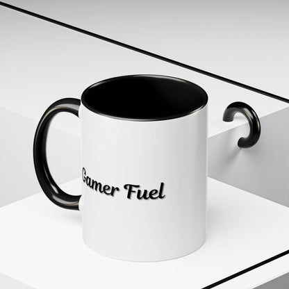Printify Gamer Fuel coffee mug, 11oz accent mug featuring gaming-themed design, perfect for gamers and coffee lovers.