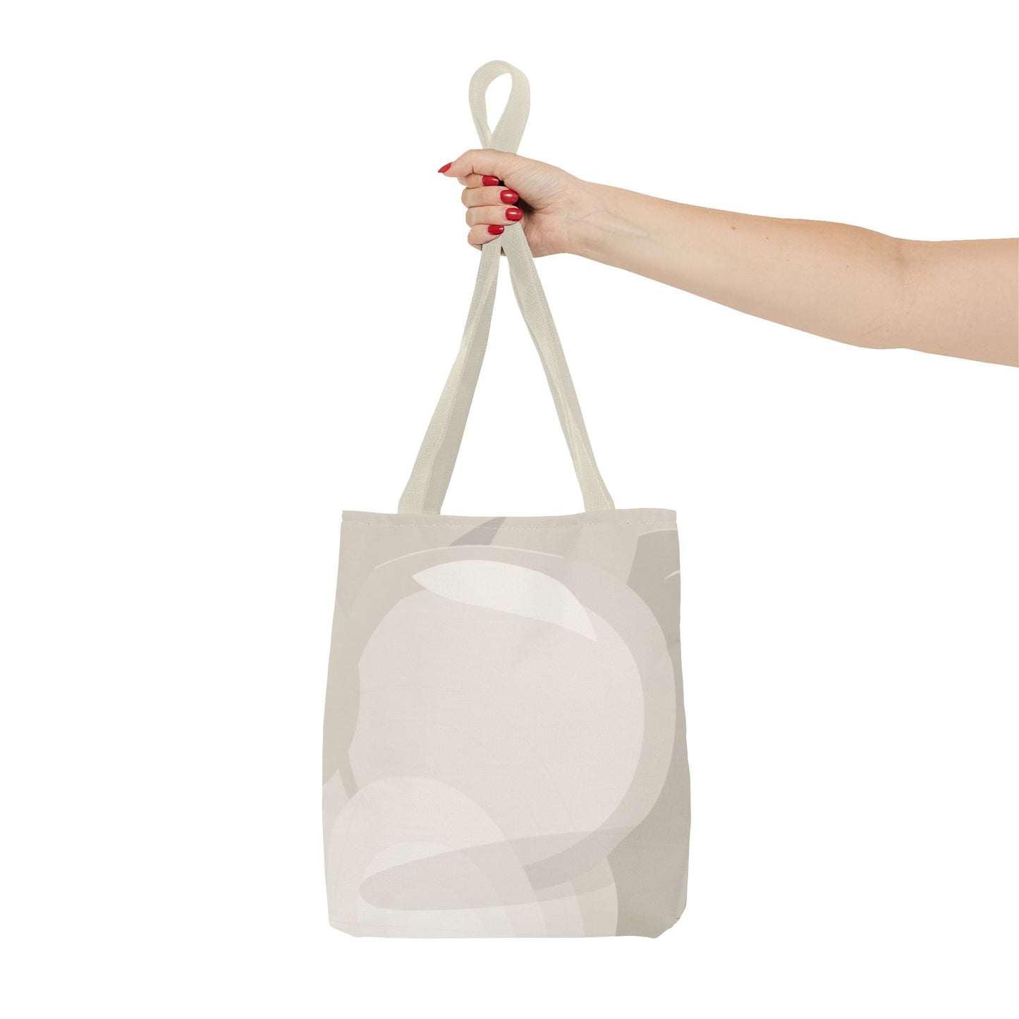 Neutral Abstract Circle Pattern Tote Bag | Minimal Beige AOP Canvas