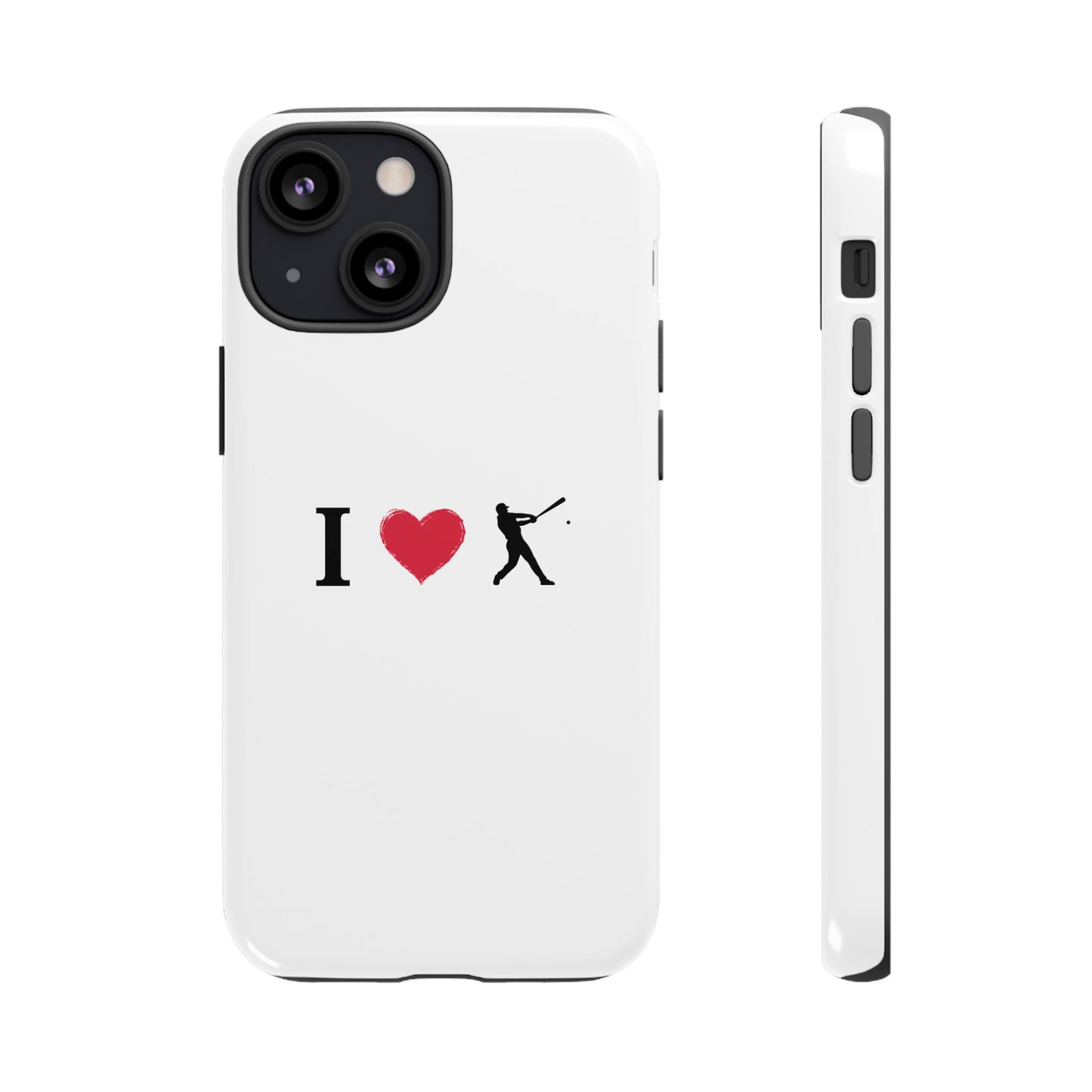 Baseball Love Phone Case, Tough Cases for Sports Lovers, i Heart Baseball Protection, Gift for Players, Cute Sports Case - TRV