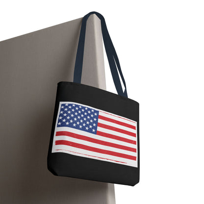 Patriotic Tote Bag, American Flag Carryall, Beach Bag, Reusable Shopping Tote, Independence Day Gift - TRV