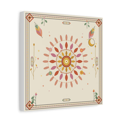 Boho Sun Mandala Matte Canvas