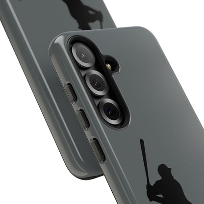 Black iPhone case with baseball silhouette design, durable protective cover for sporty style and phone protection.