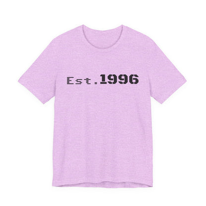 Vintage Est. 1996 T-shirt by Printify featuring a classic design, perfect for birthday gifts celebrating a birth year.