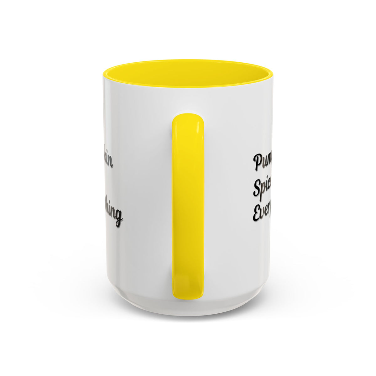Printify Pumpkin Spice Everything ceramic coffee mug with fall seasonal design, 11oz or 15oz capacity, featuring autumn-themed artwork.