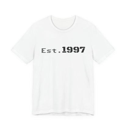 Vintage 1997 Established T-Shirt by Printify featuring classic design and comfortable cotton fabric.