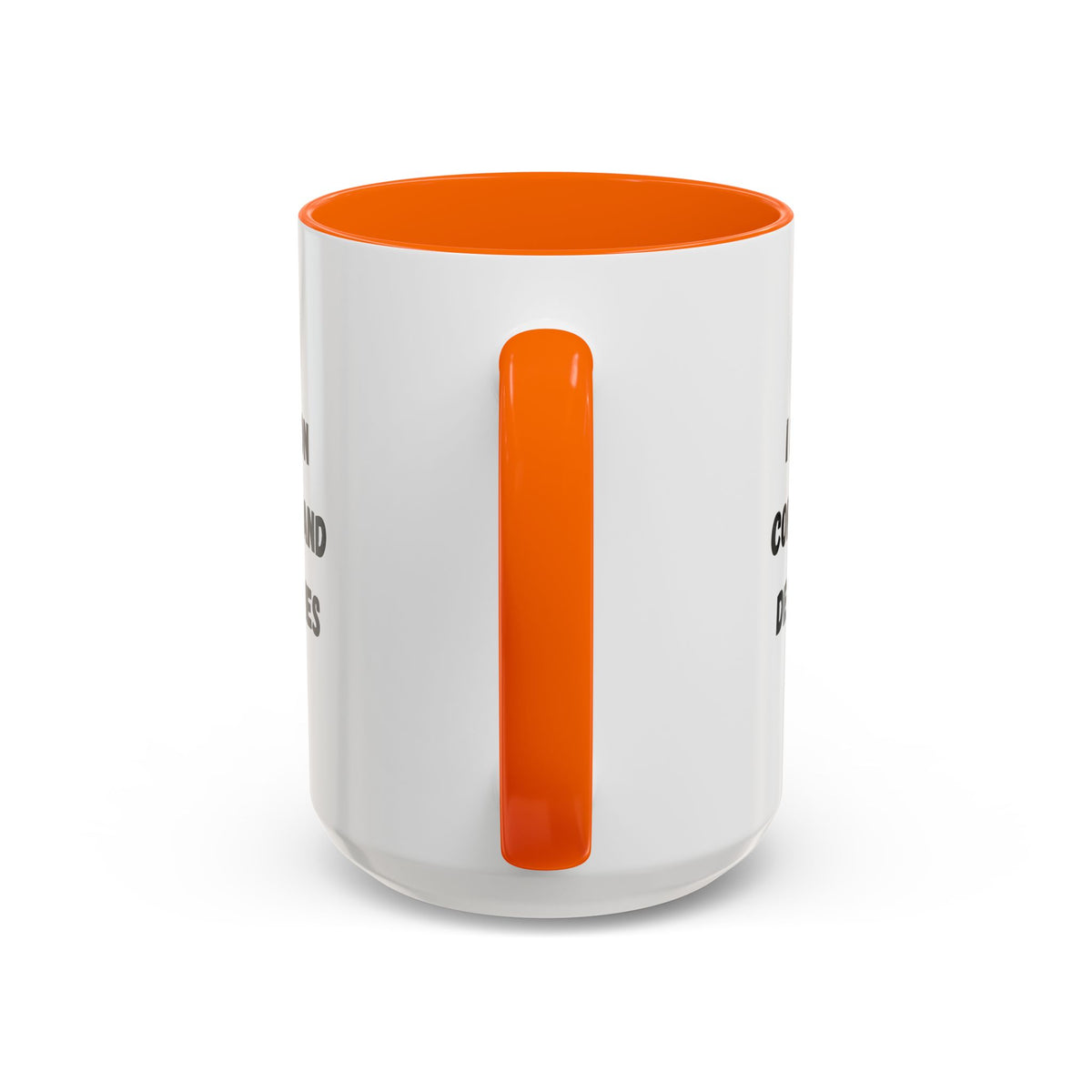 White ceramic coffee mug with "I Run on Coffee and Deadlines" text in black, featuring a simple design perfect for coffee lovers.