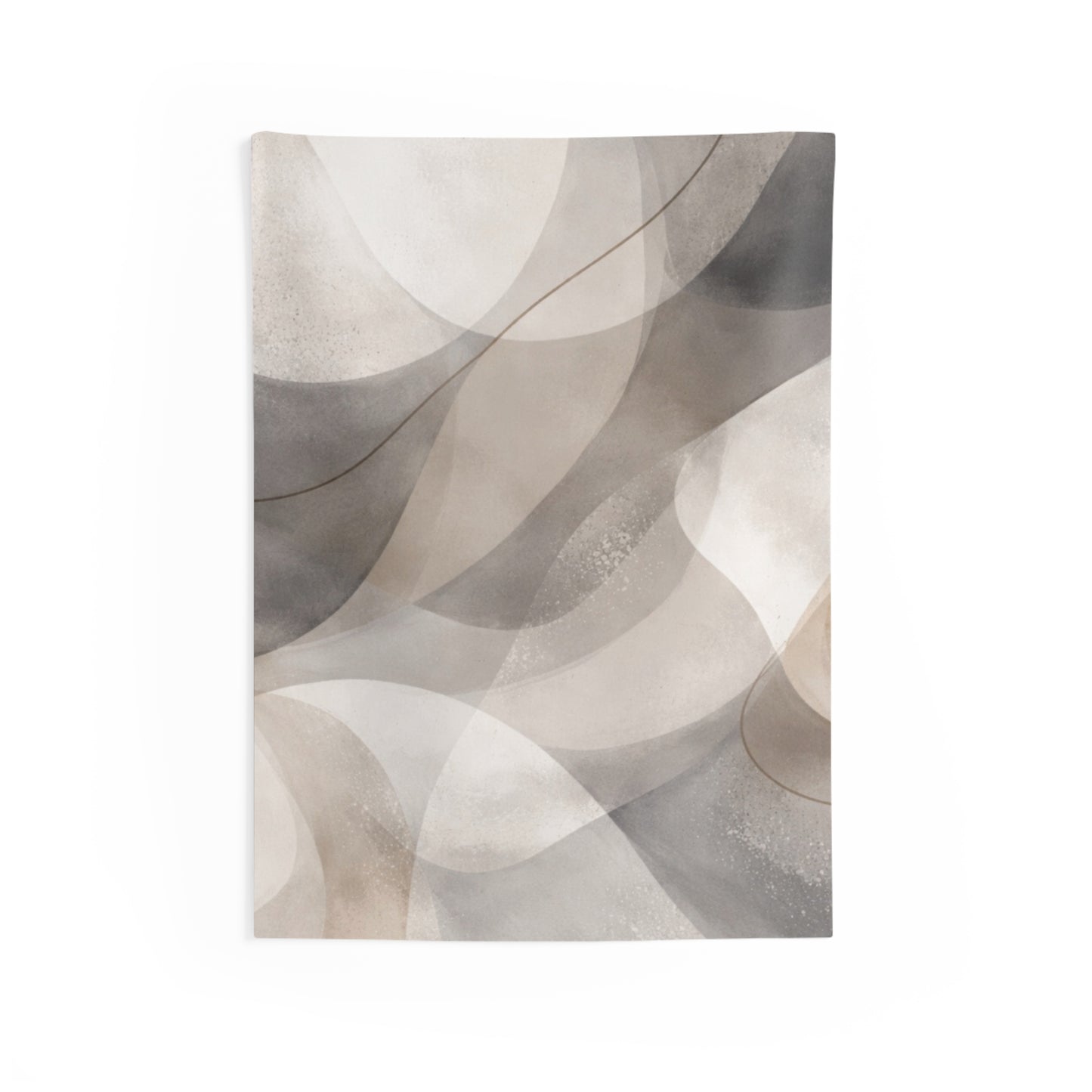 Abstract Neutral Waves Wall Tapestry — Modern Minimalist Home Decor