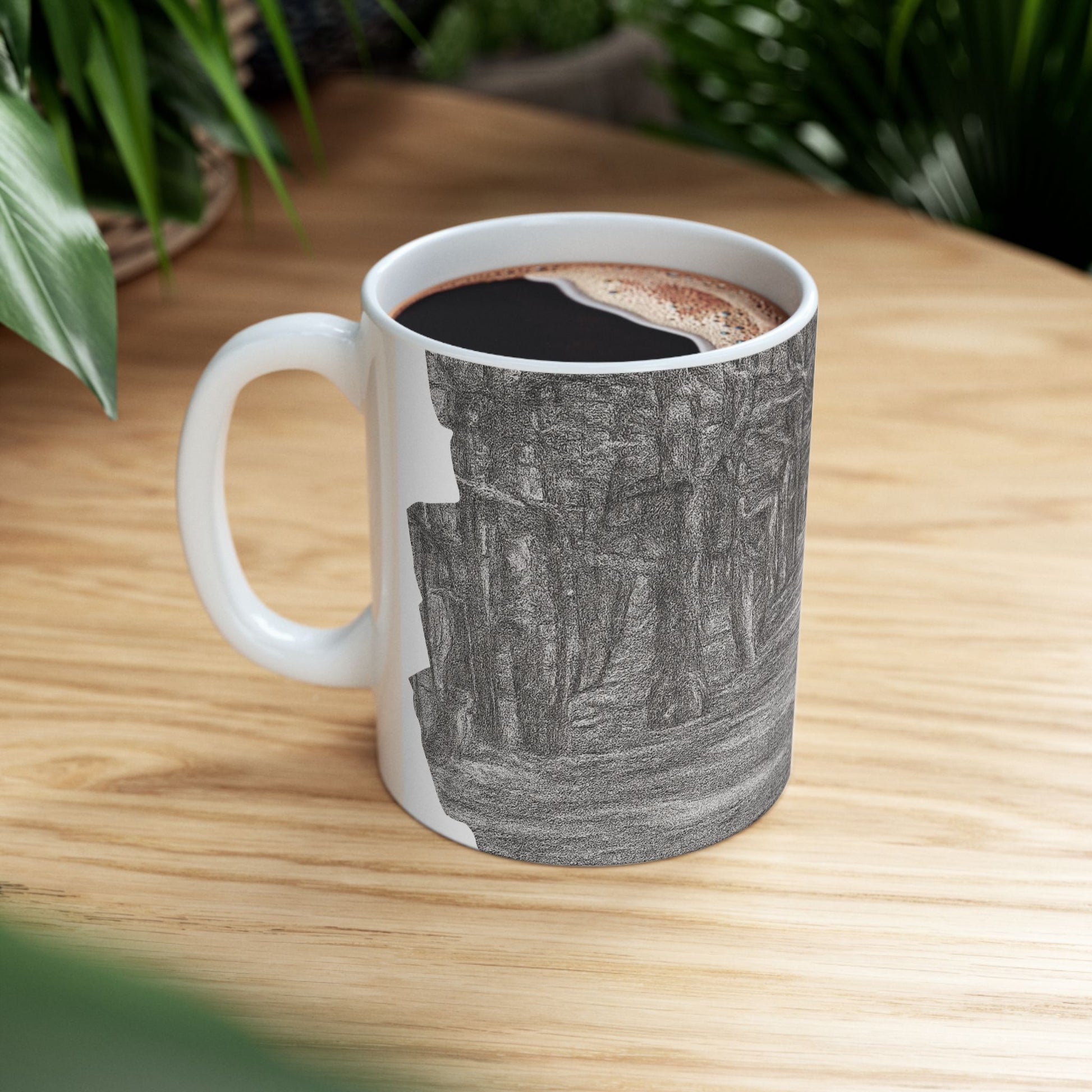 Nature-Inspired Abstract Ceramic Mug | Forest Path Design | Cozy Gift for Coffee Lovers | Home Decor | Nature Lover's Mug - TRV